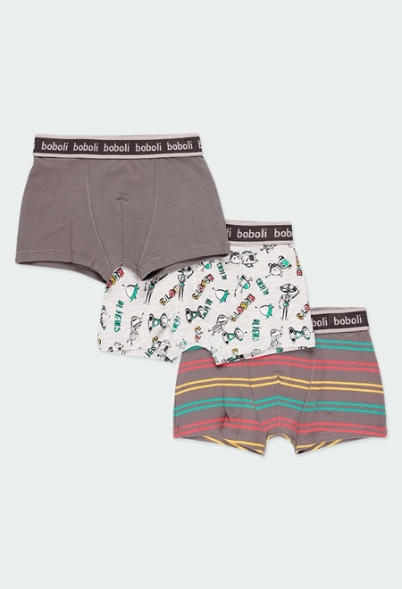 Pack 3 boxers knit for boy_2